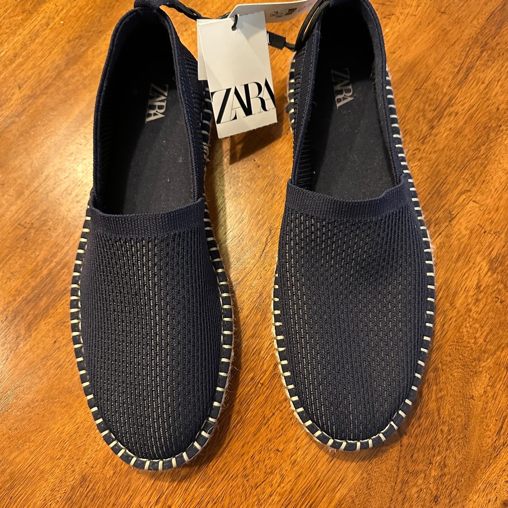 Men’s Zara Knit Espadrilles Size 40 Blue